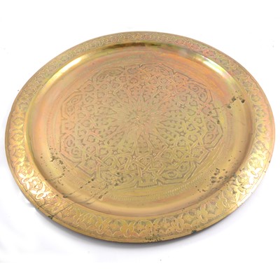 Lot 396 - Large Eastern brass charger