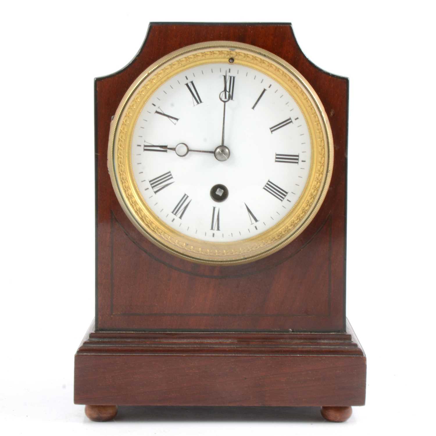 Monaghan Clock Lot 120 - Victorian mahogany mantel clock.