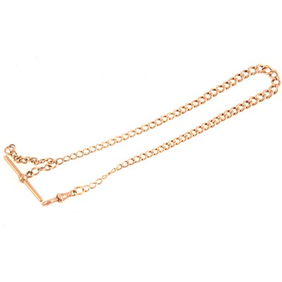 Lot 210 - 9 carat yellow gold single albert watch chain.