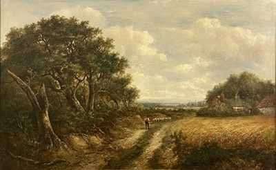 Lot 118 - Joseph Thors, Landscape with shepherd and sheep