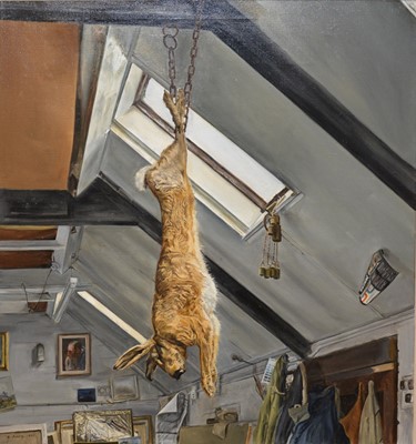 Lot 264 - Geoffrey Beasley, Hanging Hare In Studio