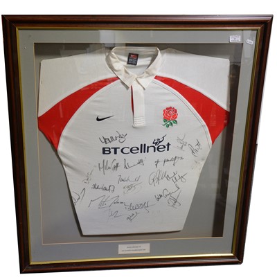 Lot 85 - Two signed England rugby shirts