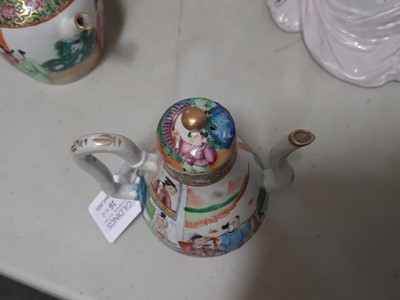 Lot 16 - Small Chinese famille rose coffee pot and a similar teapot