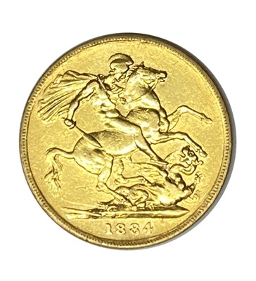 Lot 4 - Queen Victoria gold Sovereign coin, 1884