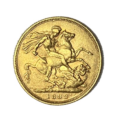 Lot 8 - Queen Victoria gold Sovereign coin, 1892