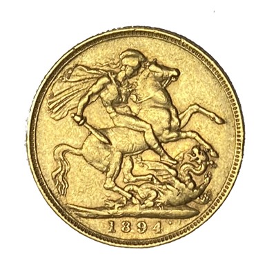 Lot 9 - Queen Victoria gold Sovereign coin, 1894