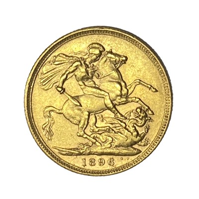 Lot 428 - Queen Victoria gold Sovereign coin, 1896