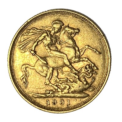 Lot 15 - Queen Victoria gold Sovereign coin, Melbourne mint, 1901