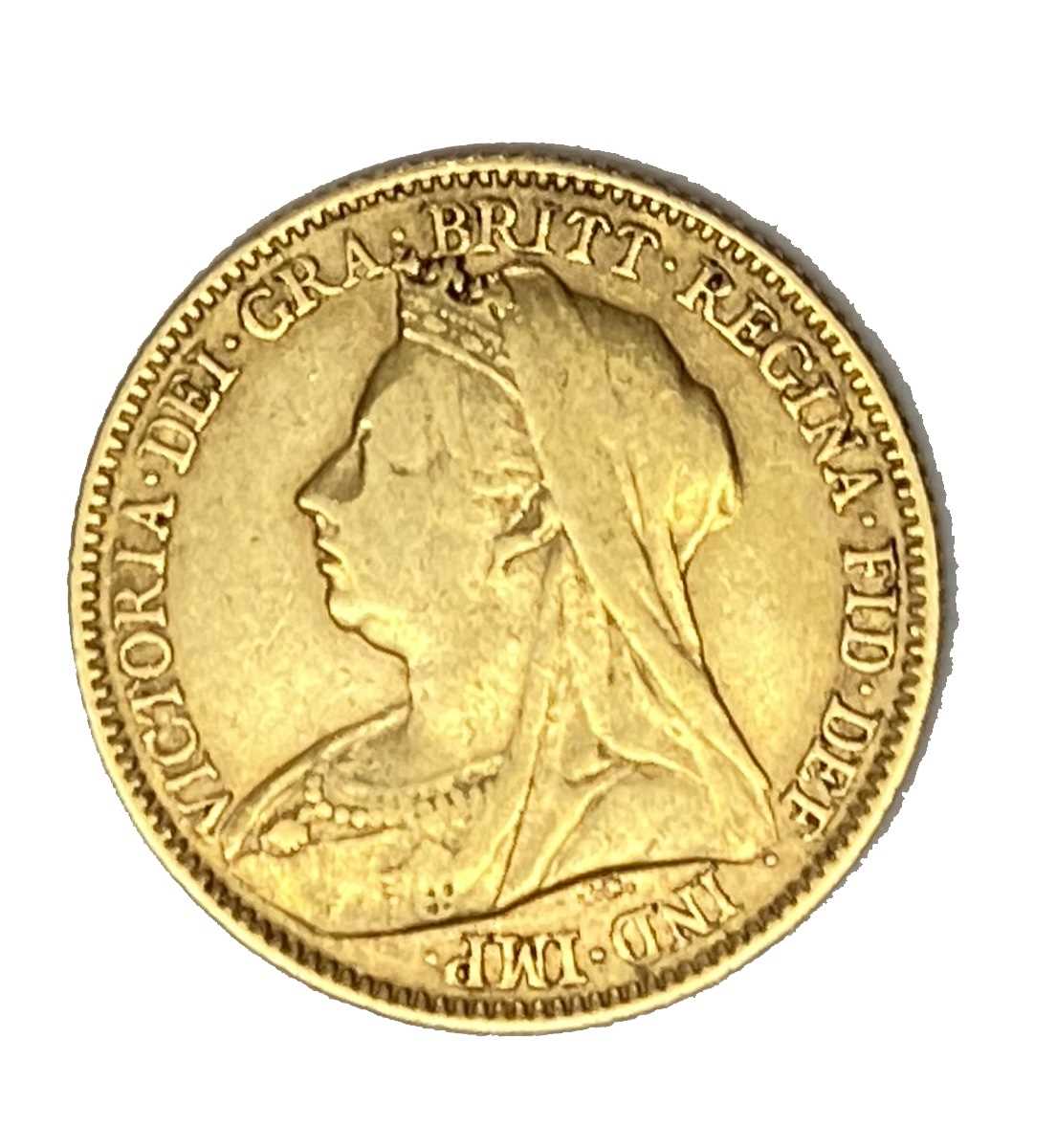 Lot 103 - Queen Victoria gold half Sovereign coin, 1894