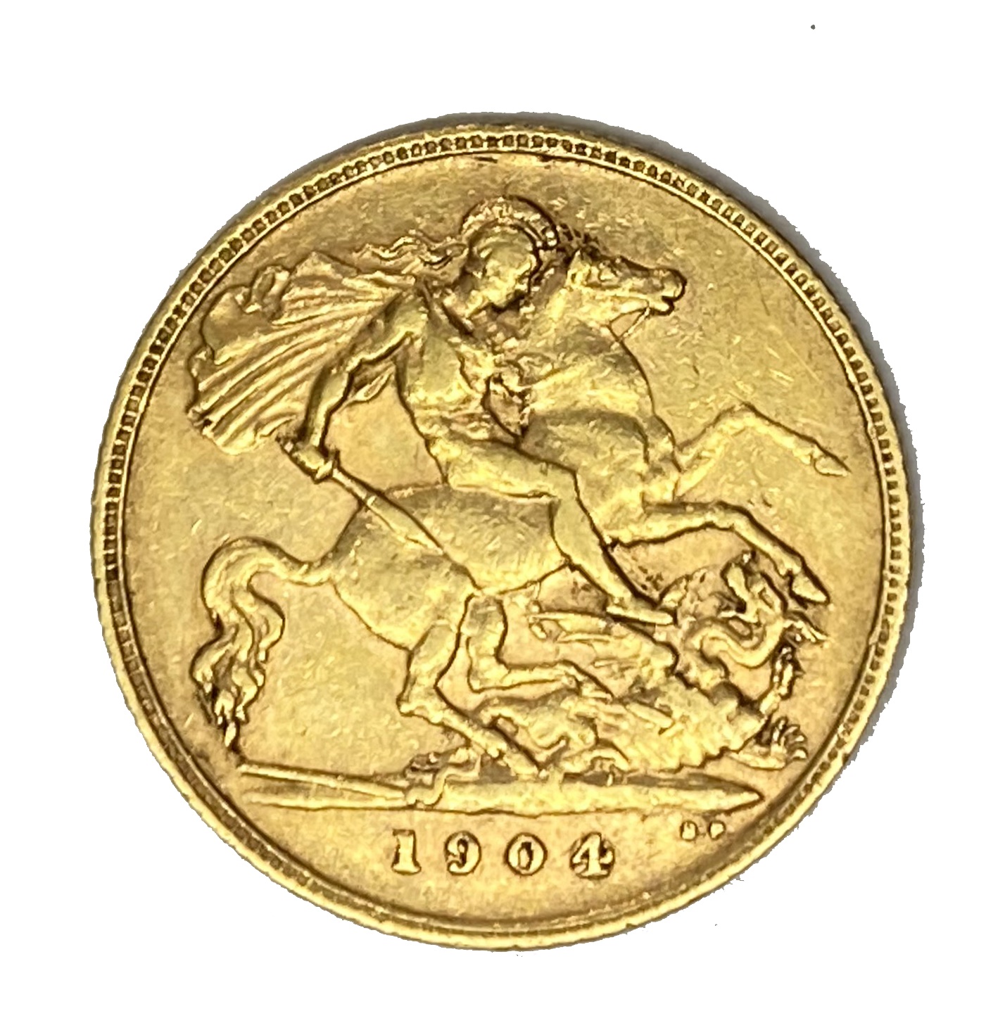 Lot 104 Edward VII gold half Sovereign coin, 1904