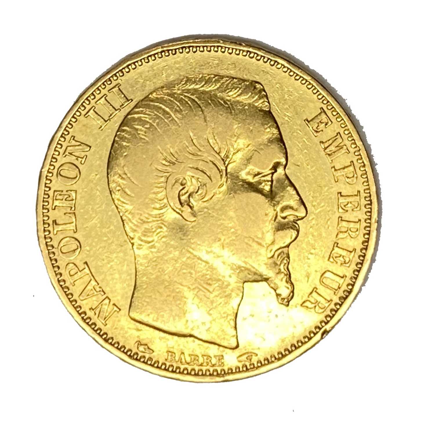 Lot 117 - French Empire 20 Franc gold coin, Napoleon III, 1853