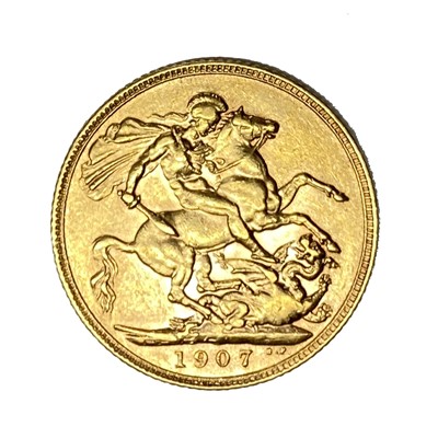 Lot 23 - Edward VII gold Sovereign coin, 1907