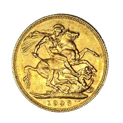 Lot 26 - Edward VII gold Sovereign coin, 1908