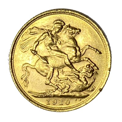 Lot 30 - Edward VII gold Sovereign coin, 1910, Melbourne mint