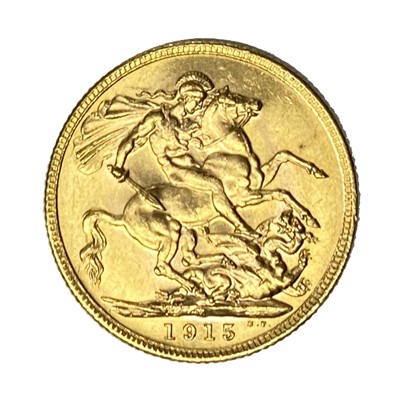 Lot 54 - George V gold Sovereign coin, 1915, Melbourne mint