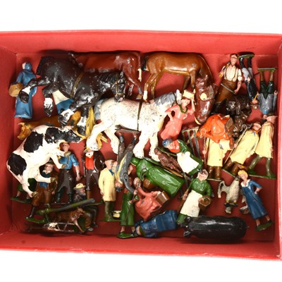 Lot 226 - Lead painted farm figures and animals mostly by Britains.