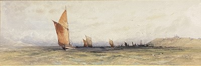 Lot 439 - C R Yates, Fishing Fleet off Scarborough, a pair