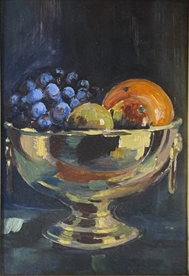 Lot 522 - English School 20th Century, Still life of fruit in a bowl