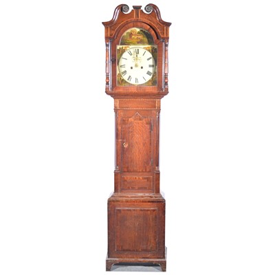 Lot 353 - William IV oak and mahogany longcase clock