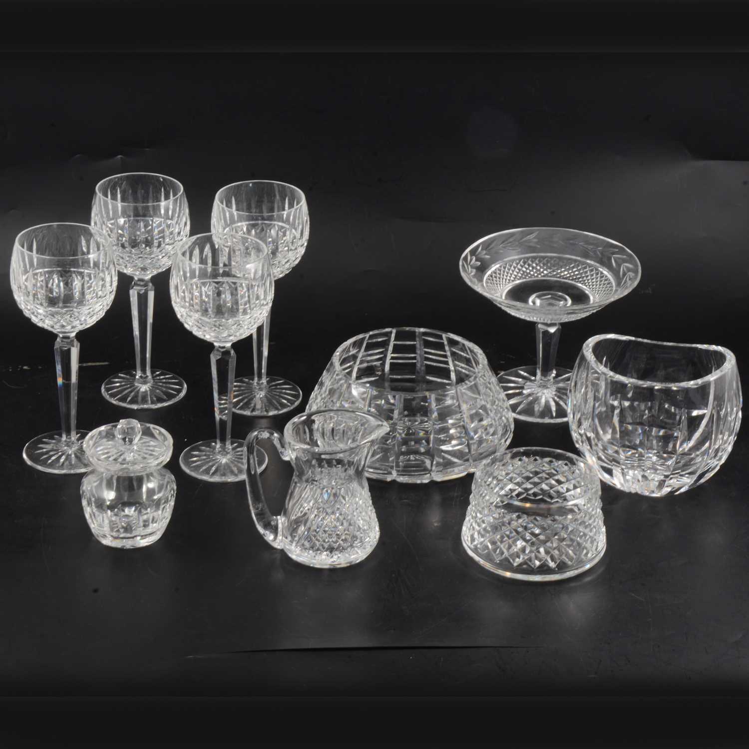 Lot 48 - Waterford Crystal 'Tramore' pattern hock glasses, sherry glasses, tumblers and other items.