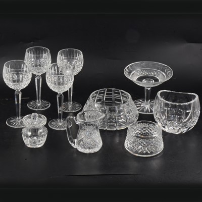 Lot 48 - Waterford Crystal 'Tramore' pattern hock glasses, sherry glasses, tumblers and other items.