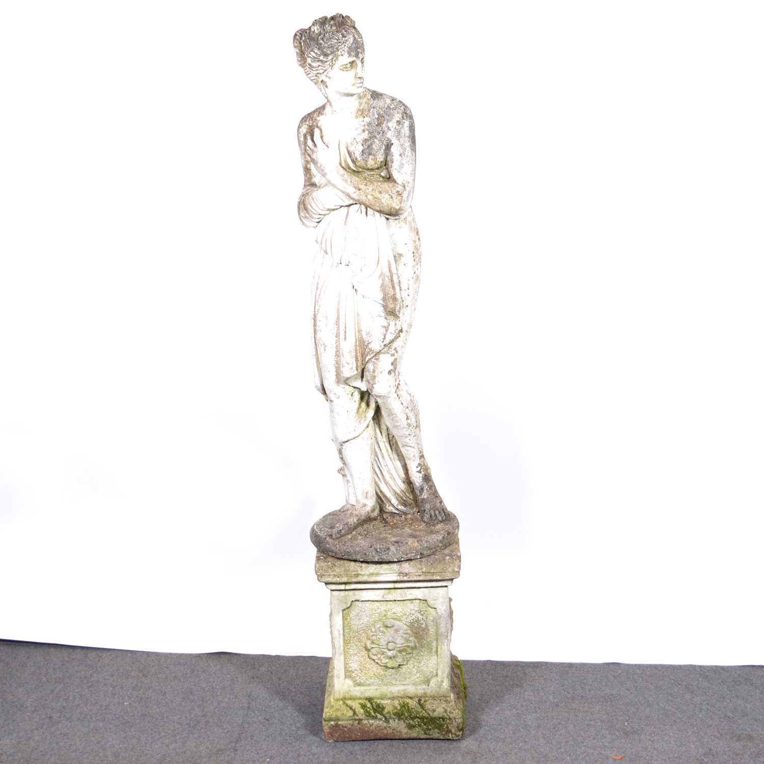 Lot 411 - Cast concrete garden statue, maiden