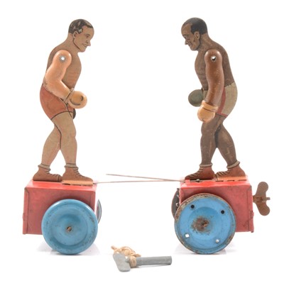 Lot 149 - A pair of early 20th century tin-plate boxing figures
