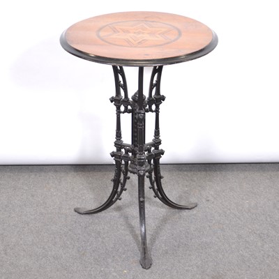 Lot 422 - Victorian cast iron and walnut occasional table