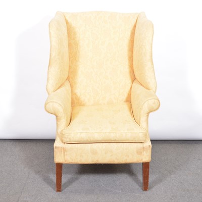 Lot 425 - Georgian style wingback armchair