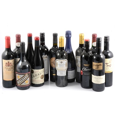 Lot 244 - Fourteen bottles of assorted red table wine.