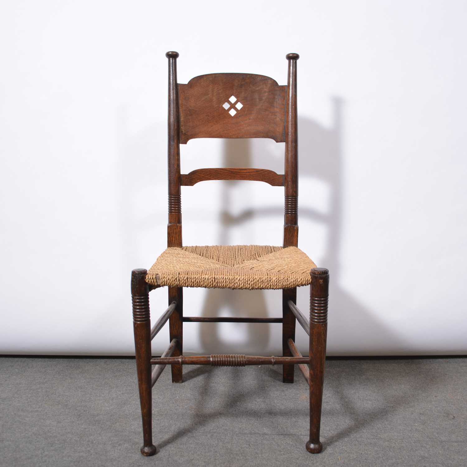 Lot 1003 - Arts & Crafts oak chair, probably William Birch of High Wycombe