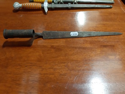 Lot 135 - Three replica German dress daggers and a replica socket bayonet