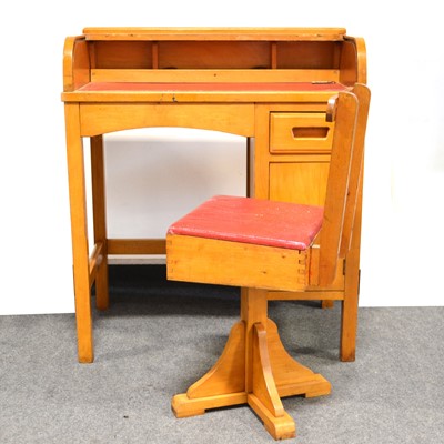 Children's roll top discount desk and chair