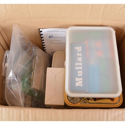 Lot 432 - Box containing FUTABA FP-T6JN 35 meg TX, Box of RXs and SERVO's, etc