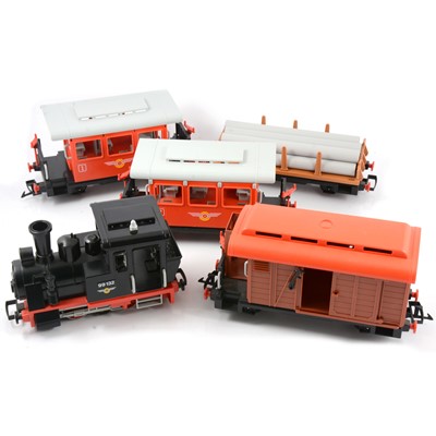 Lot 70 - G scale Playmobil electric train set, locomotive, wagons and track.