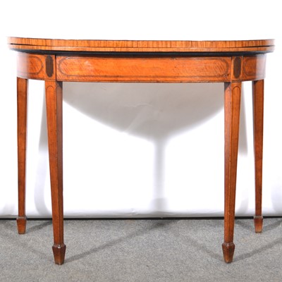 Lot 590 - George III satinwood fold-over card table