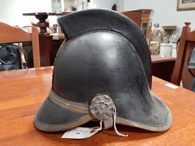 Lot 109 - Leather fire helmet, 19th century