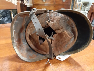 Lot 109 - Leather fire helmet, 19th century
