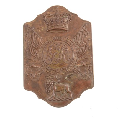 Lot 112 - Embossed brass badge plate