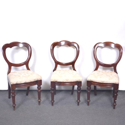 Lot 449 - A set of eight Victorian mahogany balloon back dining chairs and one similar