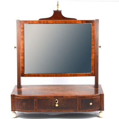 Lot 397 - Georgian mahogany swing toilet mirror with three drawers