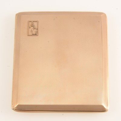 Lot 312 - 9 carat yellow gold cigarette case.