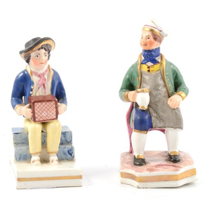 Lot 20 - Two Staffordshire figures, Italian Boy and Souter Johnnie