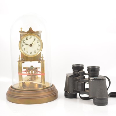 Lot 208 - Anniversary clock and a pair of binoculars