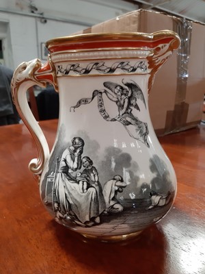 Lot 53 - S Alcock 'The Royal Patriotic Jug' and other Victorian relief-moulded jugs.