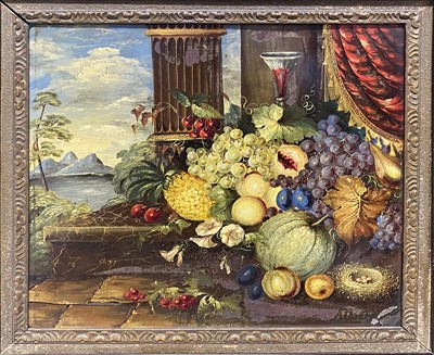 Lot 403 - Continental School, Still life of fruit