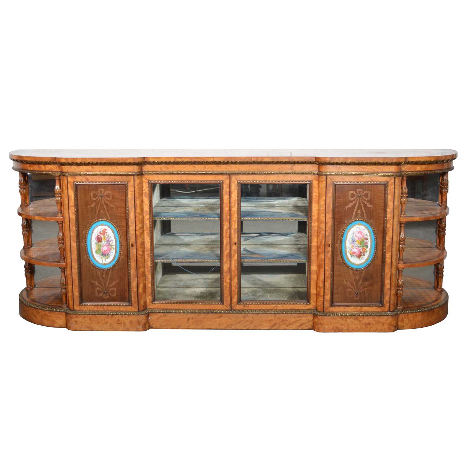 Lot 276 - Victorian satinwood and inlaid credenza