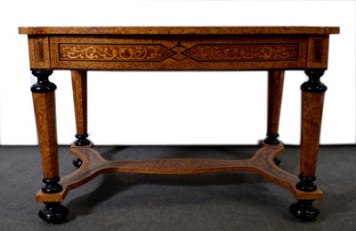 Lot 260 - German burr elm and mixed wood centre table