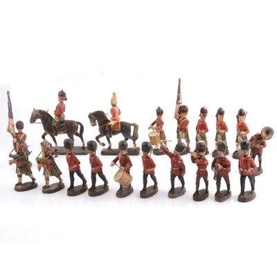 Lot 253 - Hausser Elastolin larger scale models, nineteen various including Guardsmen