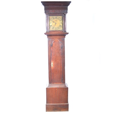 Lot 570 - Oak longcase clock